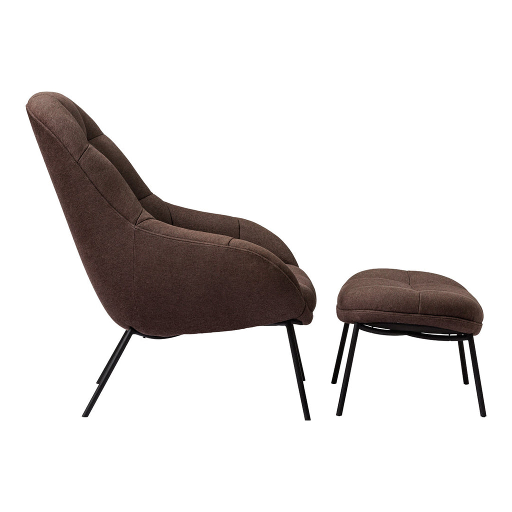 Poltrona lounge moderna e rivestita in tessuto organico con interno ispirato a spicchi di mango, ideale per il soggiorno