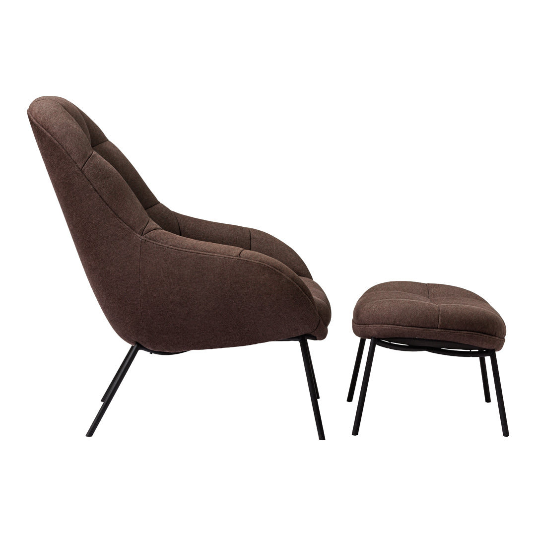 Poltrona lounge moderna e rivestita in tessuto organico con interno ispirato a spicchi di mango, ideale per il soggiorno