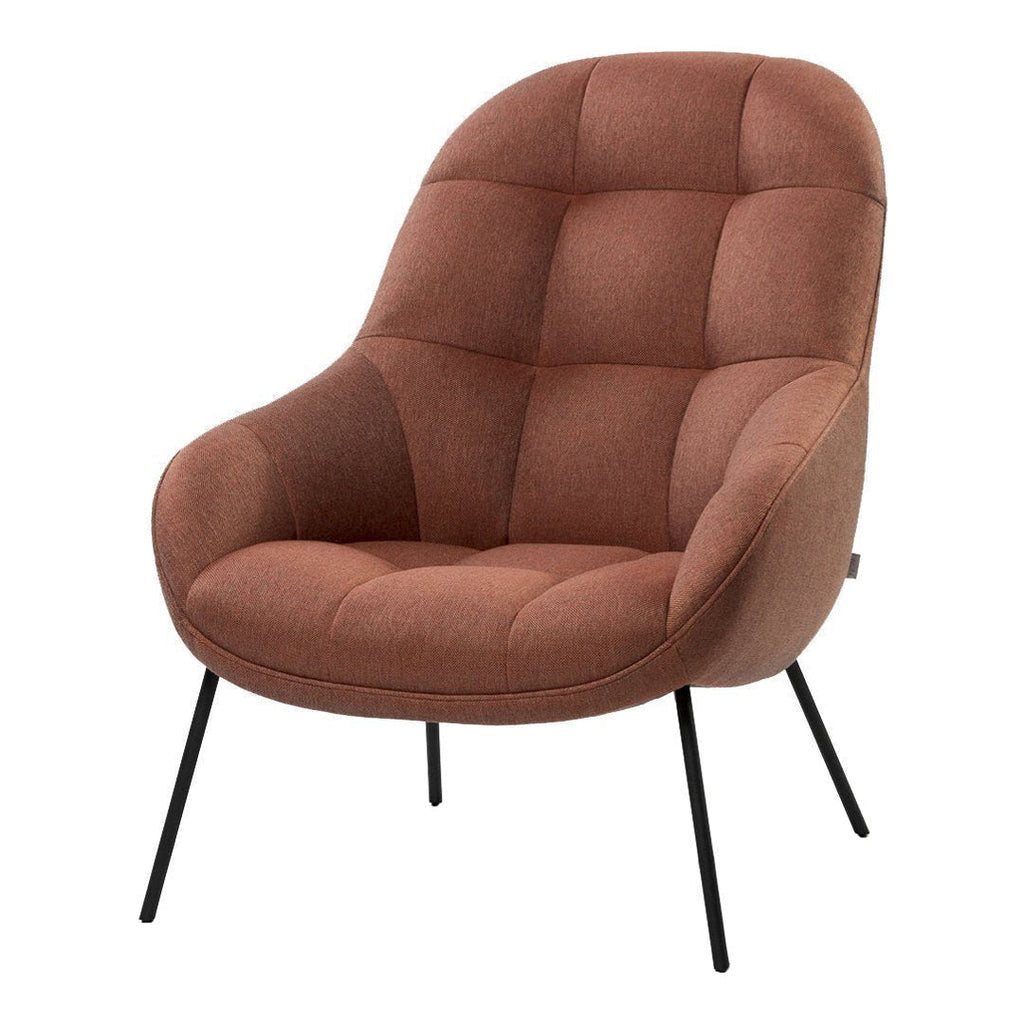 Poltrona lounge moderna e rivestita in tessuto organico con interno ispirato a spicchi di mango, ideale per il soggiorno