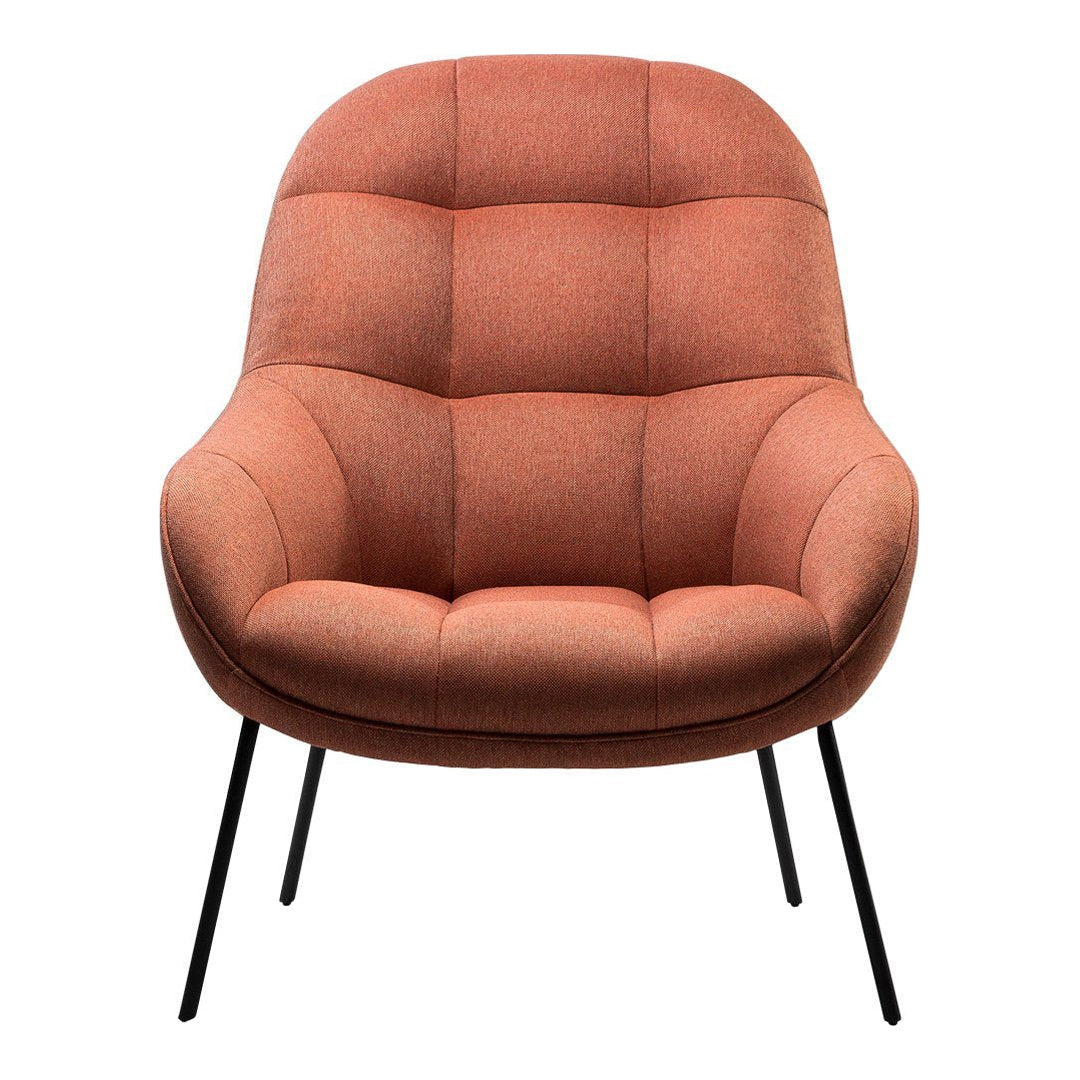 Poltrona lounge moderna e rivestita in tessuto organico con interno ispirato a spicchi di mango, ideale per il soggiorno