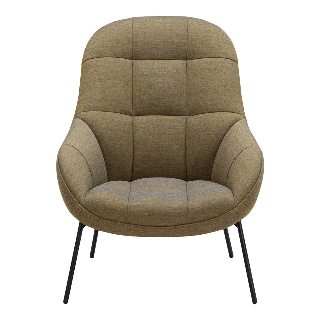 Poltrona lounge moderna e rivestita in tessuto organico con interno ispirato a spicchi di mango, ideale per il soggiorno