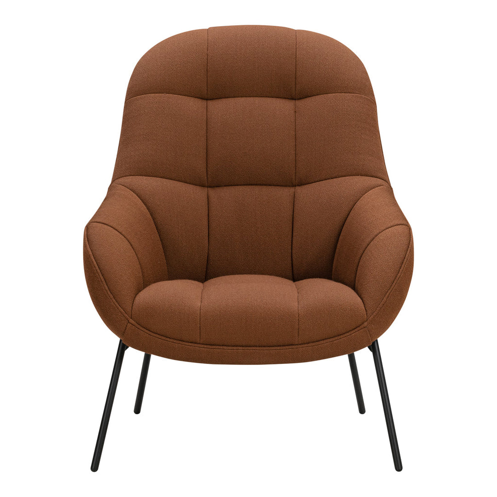 Poltrona lounge moderna e rivestita in tessuto organico con interno ispirato a spicchi di mango, ideale per il soggiorno
