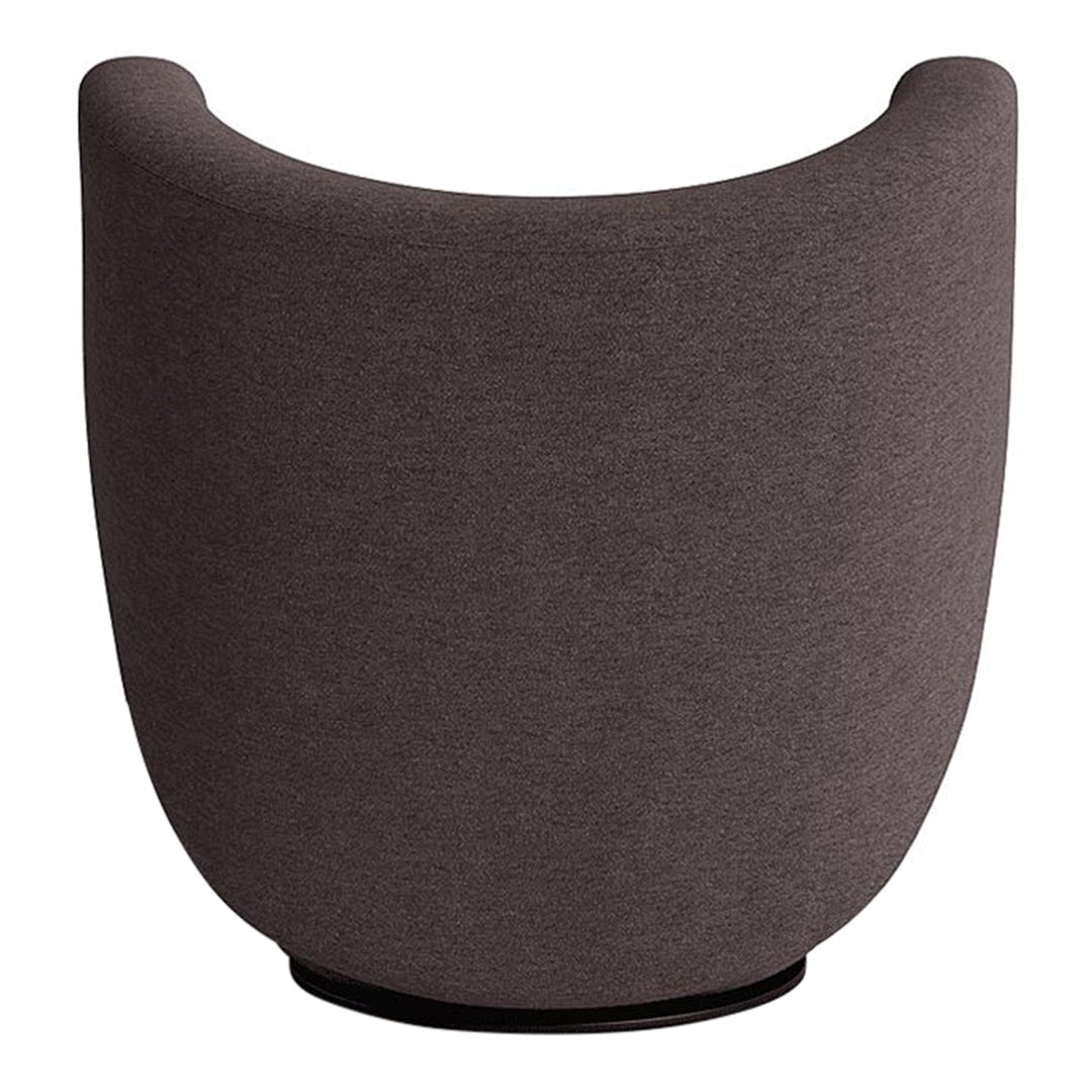 Poltrona lounge girevole imbottita scultorea organica con base girevole a scomparsa per soggiorno