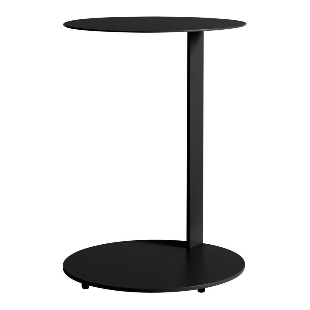 Tavolino Laterale a Sbalzo Moderno Minimalista in Acciaio Verniciato a Polvere con Piano Rotondo Fluttuante per Soggiorno e Camera da Letto