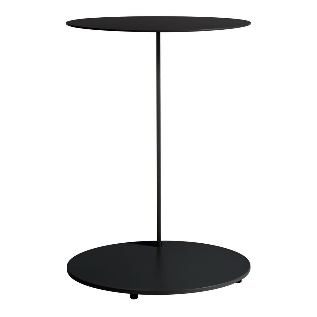 Tavolino Laterale a Sbalzo Moderno Minimalista in Acciaio Verniciato a Polvere con Piano Rotondo Fluttuante per Soggiorno e Camera da Letto