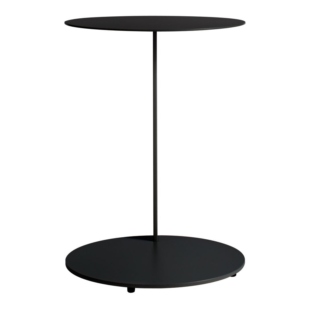 Tavolino Laterale a Sbalzo Moderno Minimalista in Acciaio Verniciato a Polvere con Piano Rotondo Fluttuante per Soggiorno e Camera da Letto