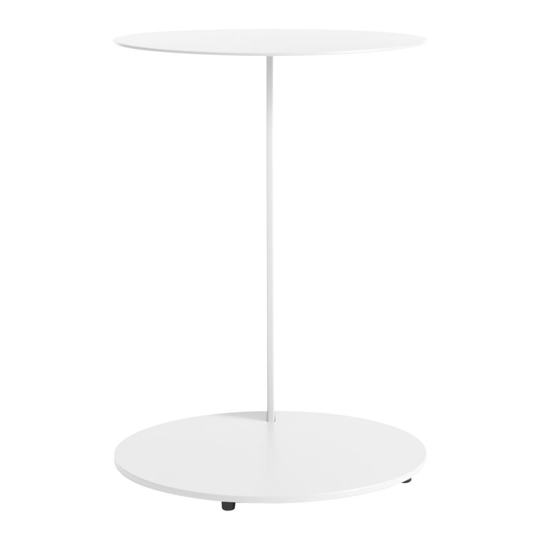 Tavolino Laterale a Sbalzo Moderno Minimalista in Acciaio Verniciato a Polvere con Piano Rotondo Fluttuante per Soggiorno e Camera da Letto