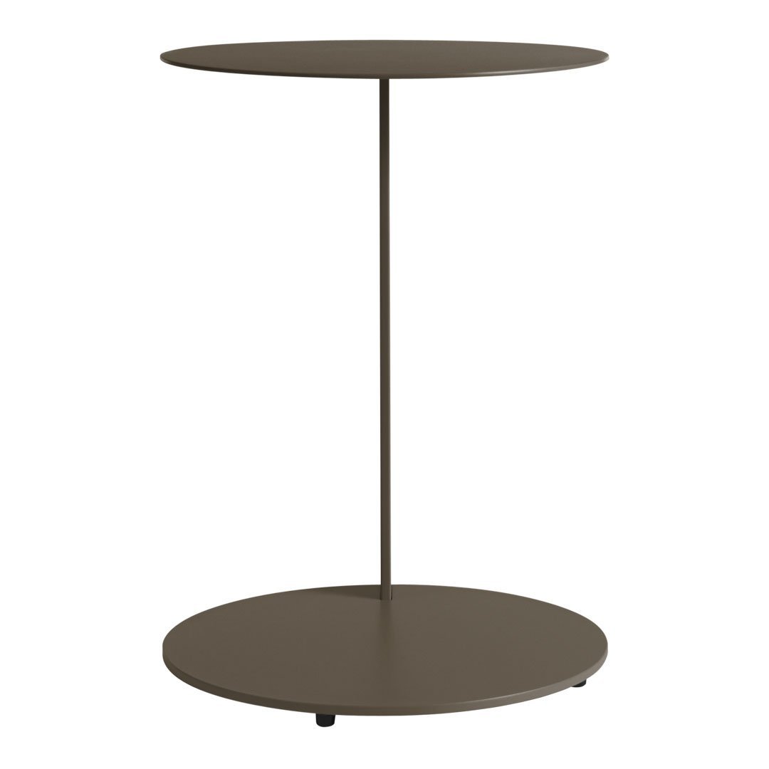 Tavolino Laterale a Sbalzo Moderno Minimalista in Acciaio Verniciato a Polvere con Piano Rotondo Fluttuante per Soggiorno e Camera da Letto