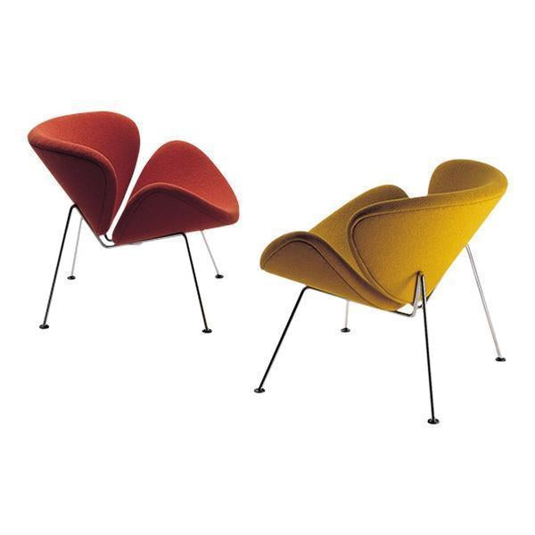 Poltrona lounge retrò Mid-Century in faggio e imbottita con forma a ricciolo a fetta d'arancia per soggiorno