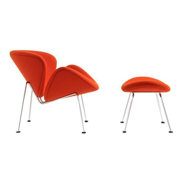 Poltrona lounge retrò Mid-Century in faggio e imbottita con forma a ricciolo a fetta d'arancia per soggiorno