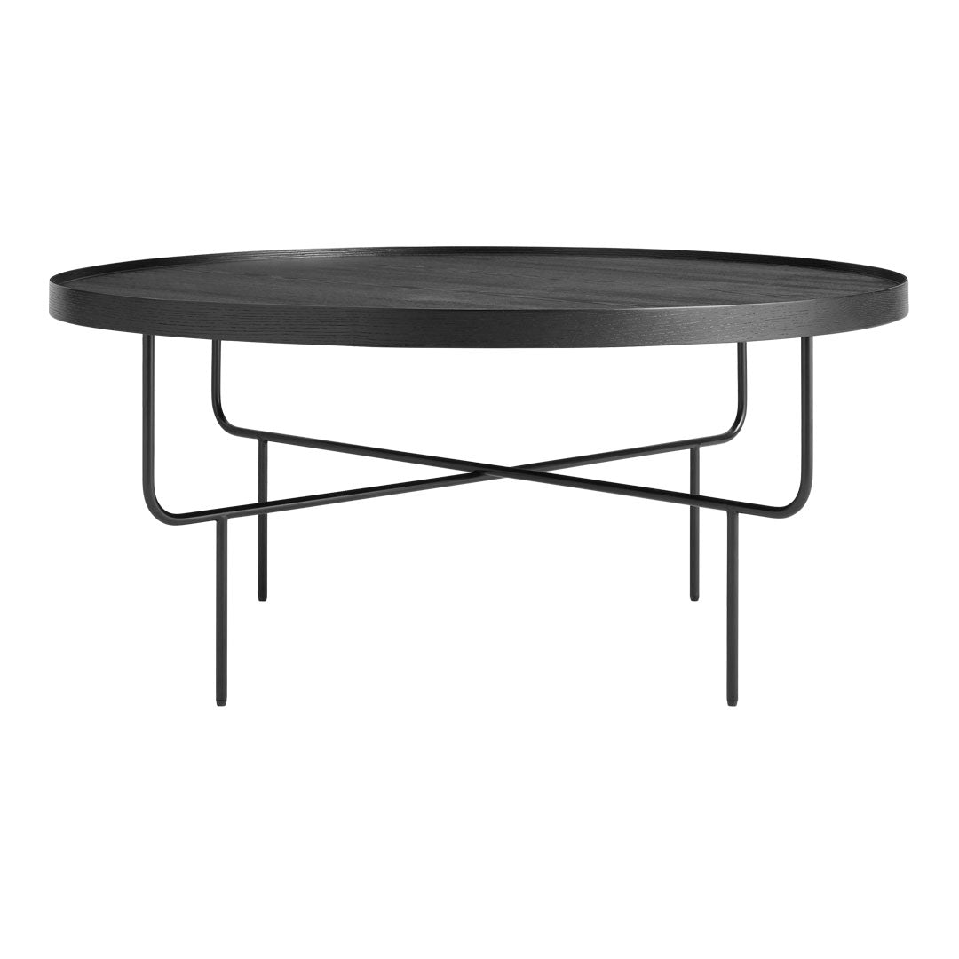 Tavolino moderno minimalista in legno e filo con piano in legno e base in filo a contrasto per soggiorno