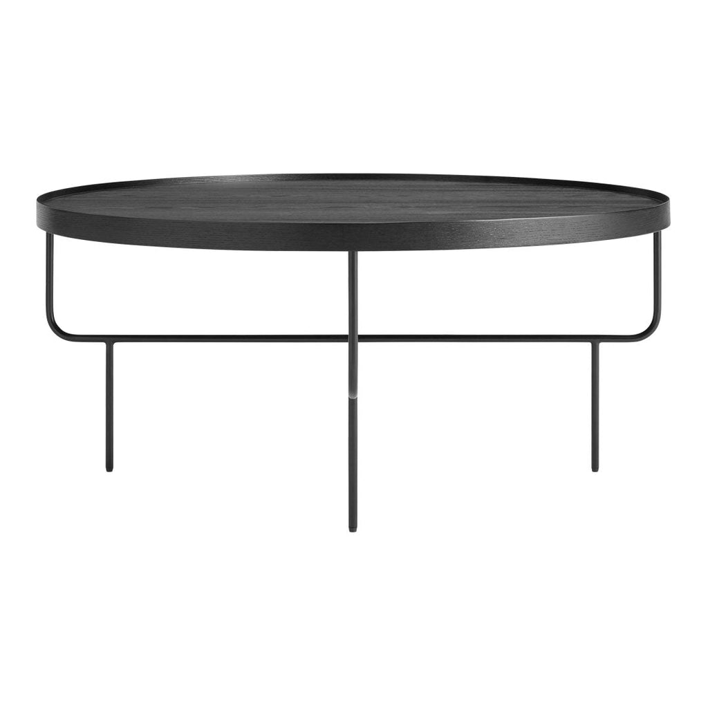 Tavolino moderno minimalista in legno e filo con piano in legno e base in filo a contrasto per soggiorno