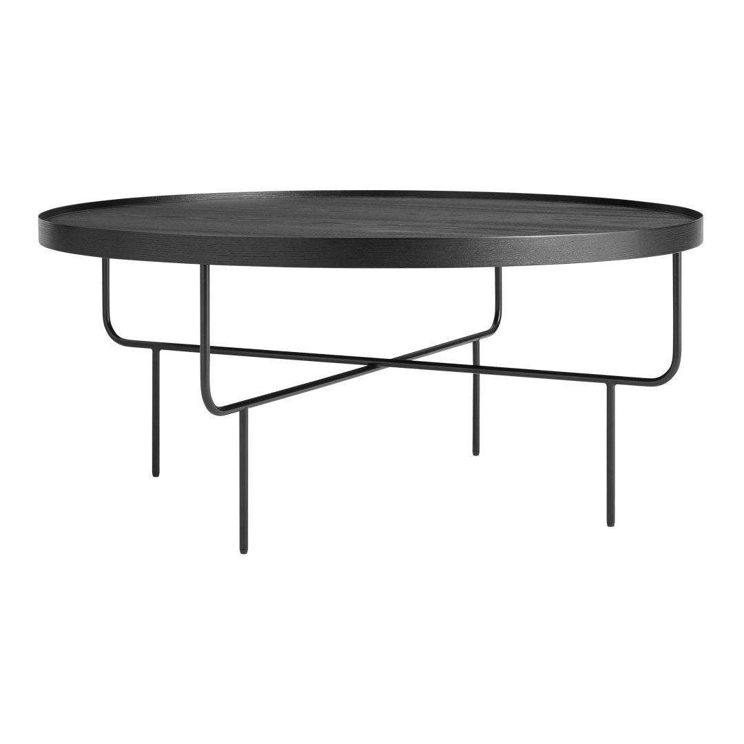 Tavolino moderno minimalista in legno e filo con piano in legno e base in filo a contrasto per soggiorno