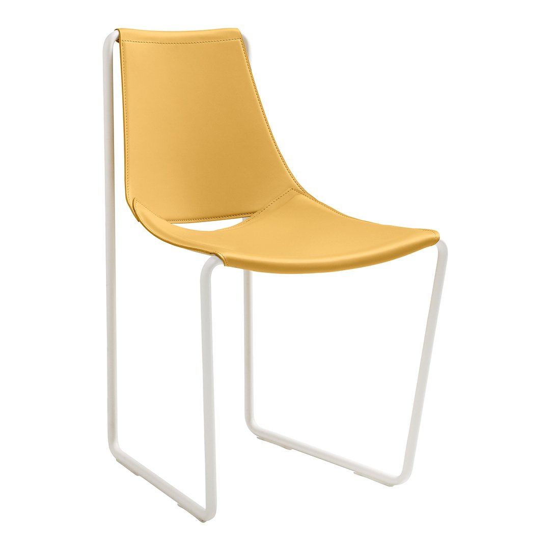 Sedia Moderna Leggera in Pelle e Acciaio con Design Dual-Use Casa-Ufficio per Sala da Pranzo