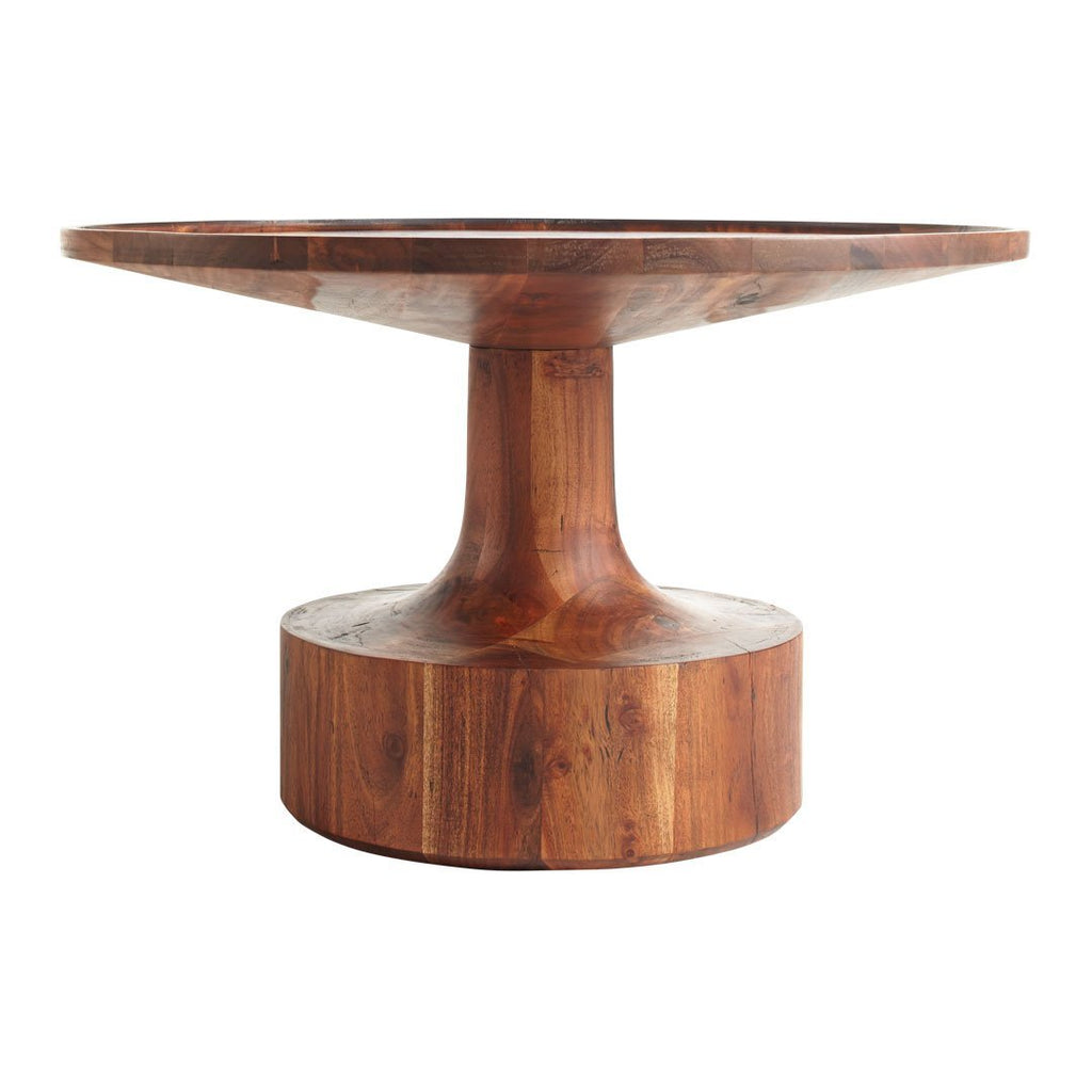 Tavolino da salotto rustico in legno massello di acacia con forma robusta e resistente