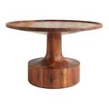 Tavolino da salotto rustico in legno massello di acacia con forma robusta e resistente