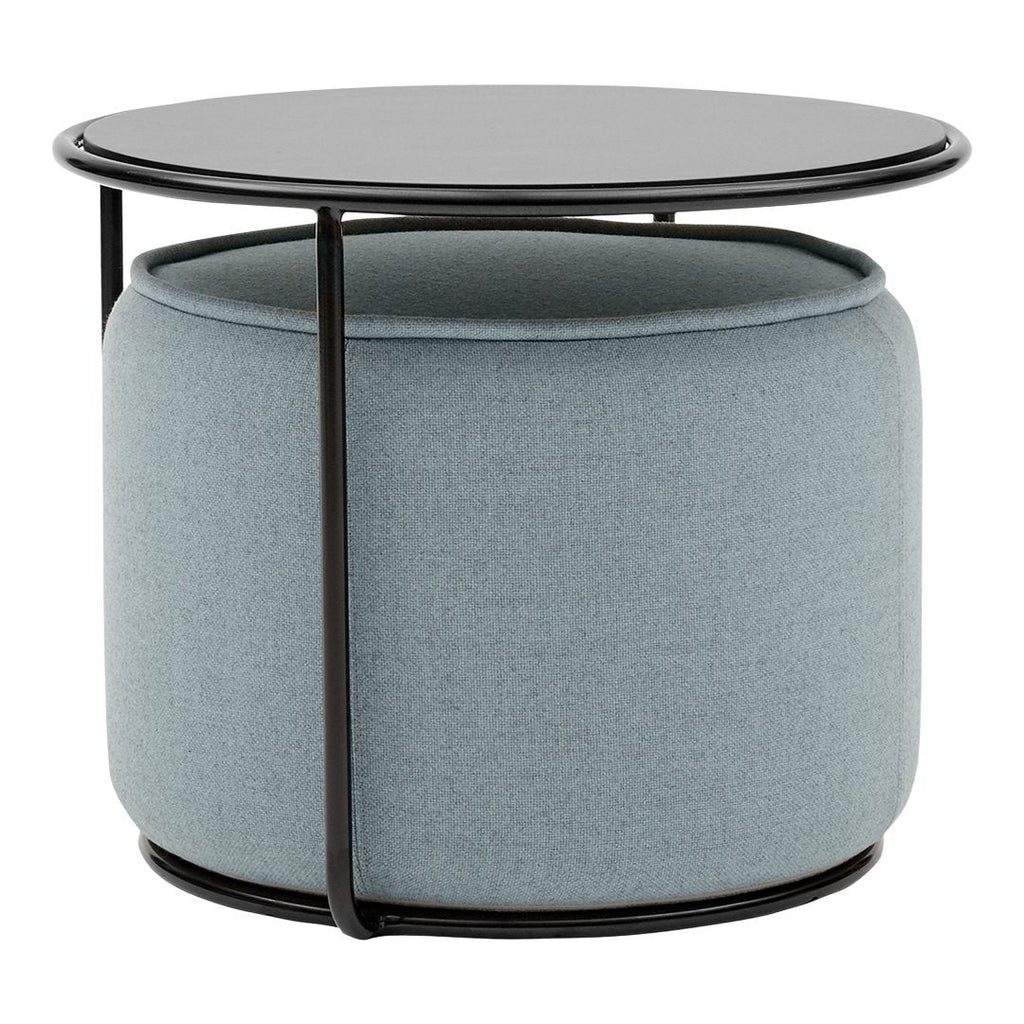 Pouf Tavolino Moderno Multifunzionale Imbottito e in Legno con Contenitore Sotto al Piano, Design per Soggiorno