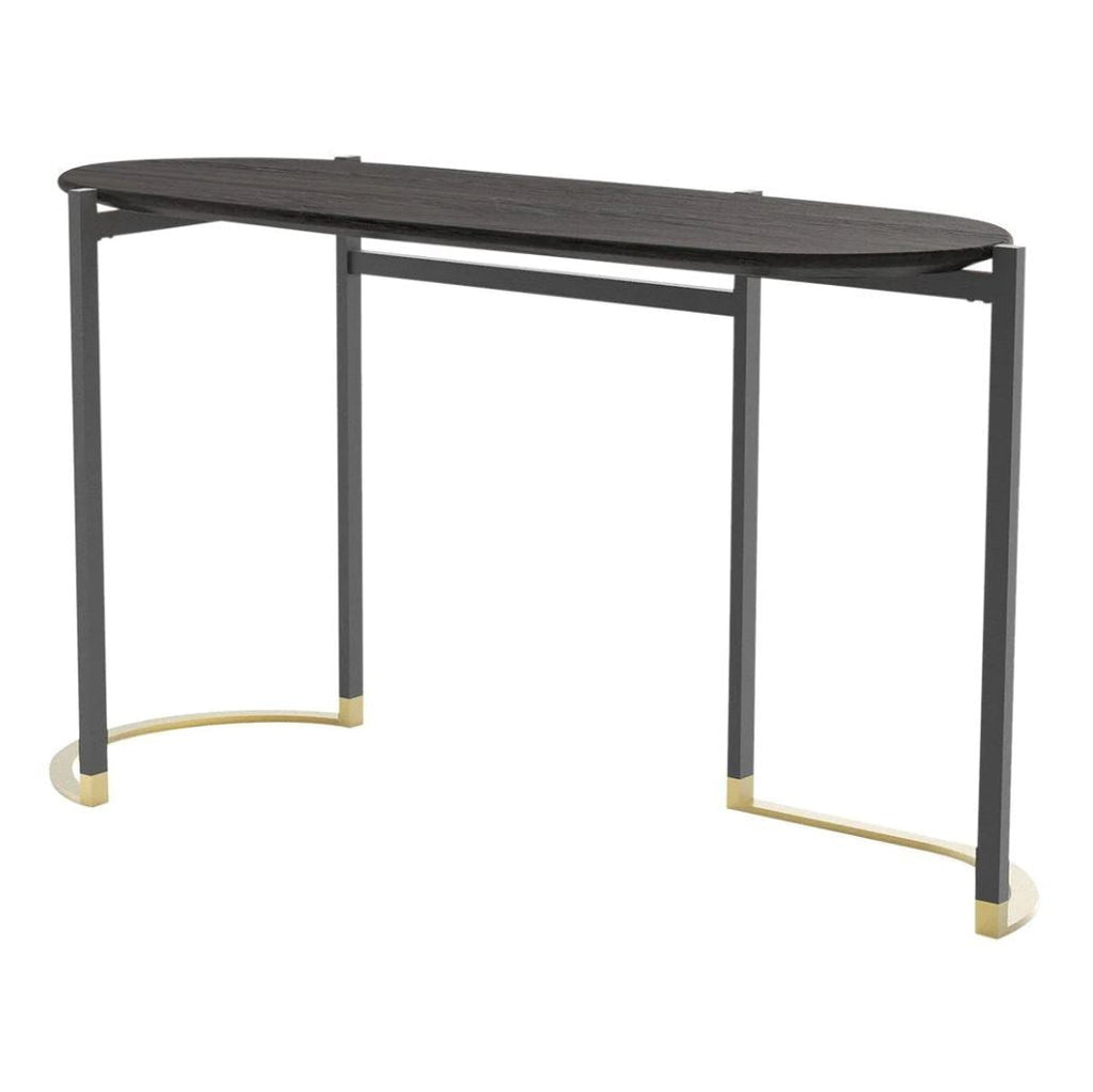 Consolle moderna scultorea in materiali misti con design a trama a contrasto per il soggiorno