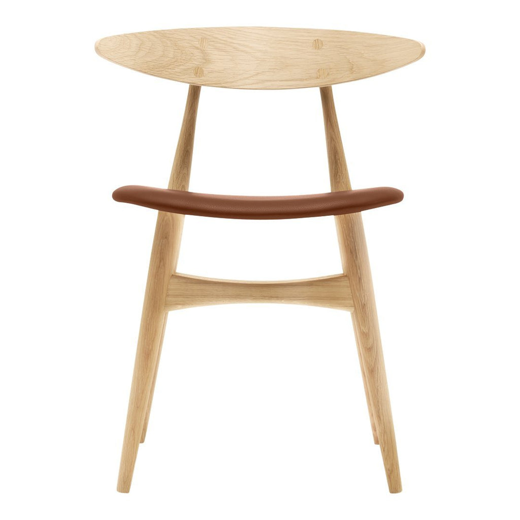 Sedia da pranzo danese Mid-Century in legno massello e impiallacciatura con riedizione del classico Wegner 1957 per la sala da pranzo