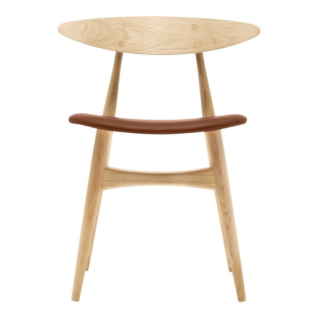 Sedia da pranzo danese Mid-Century in legno massello e impiallacciatura con riedizione del classico Wegner 1957 per la sala da pranzo