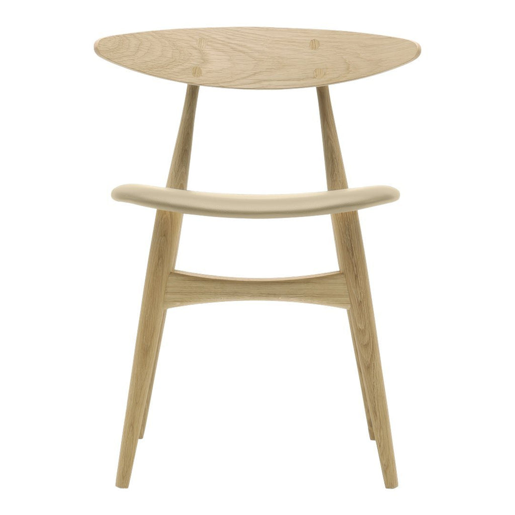 Sedia da pranzo danese Mid-Century in legno massello e impiallacciatura con riedizione del classico Wegner 1957 per la sala da pranzo