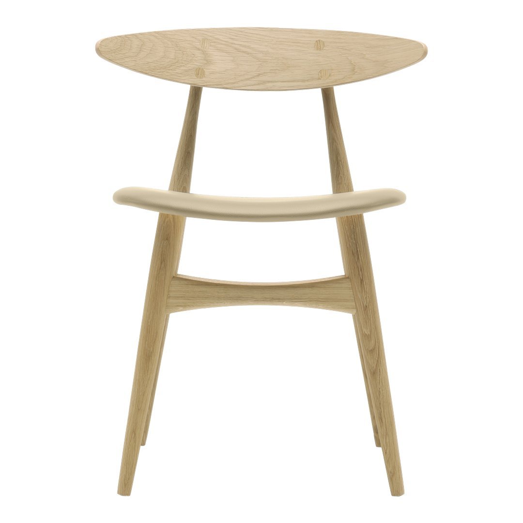 Sedia da pranzo danese Mid-Century in legno massello e impiallacciatura con riedizione del classico Wegner 1957 per la sala da pranzo