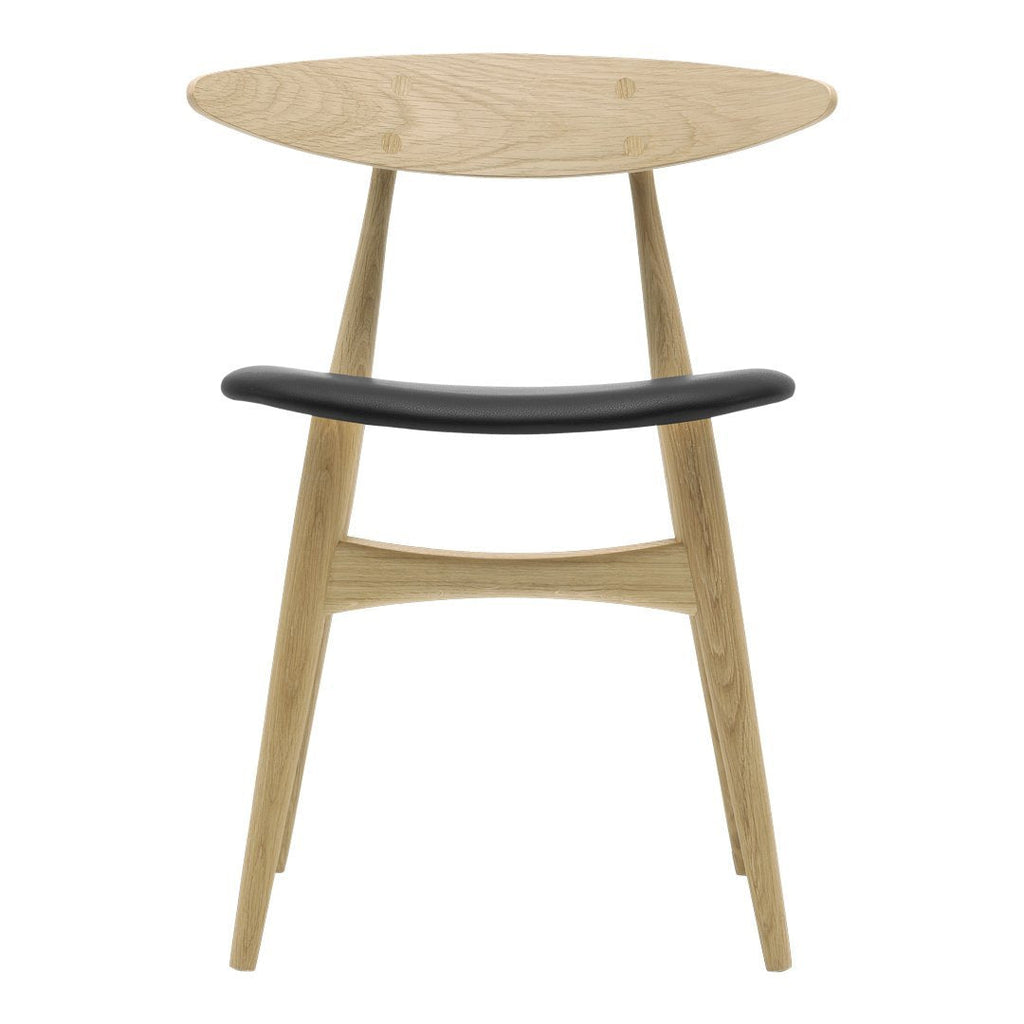 Sedia da pranzo danese Mid-Century in legno massello e impiallacciatura con riedizione del classico Wegner 1957 per la sala da pranzo