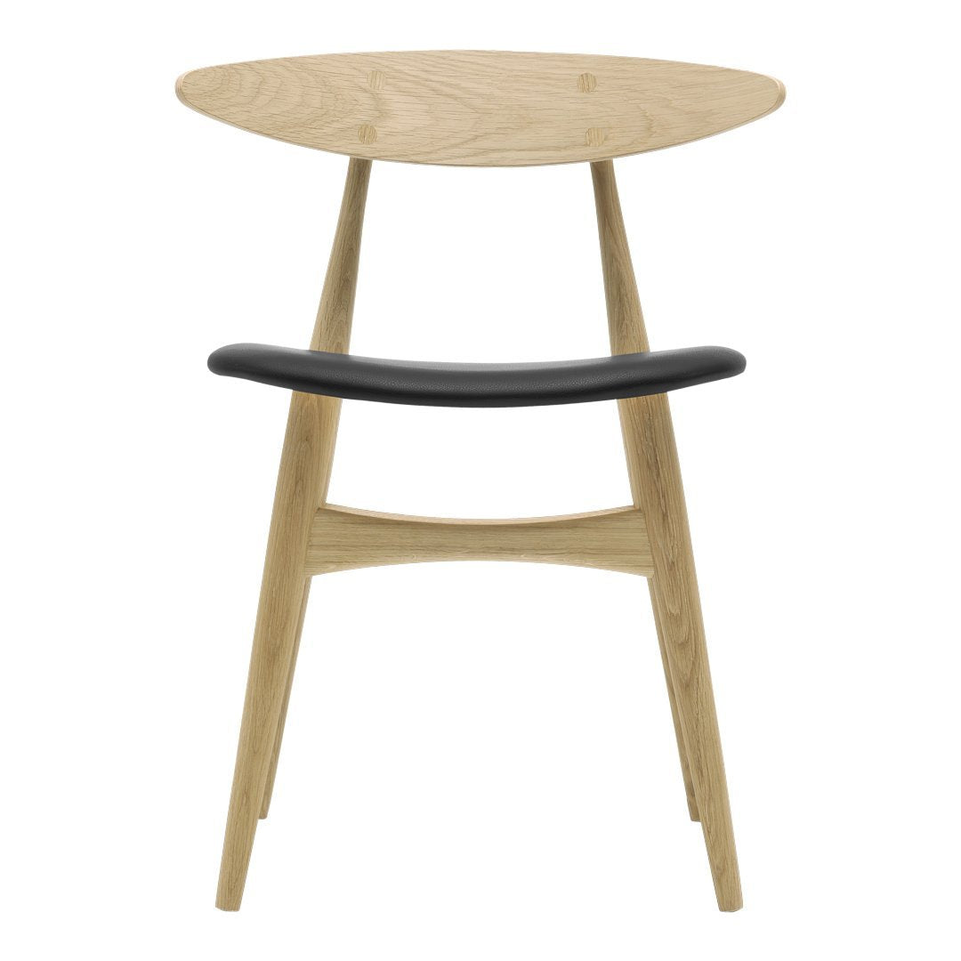 Sedia da pranzo danese Mid-Century in legno massello e impiallacciatura con riedizione del classico Wegner 1957 per la sala da pranzo