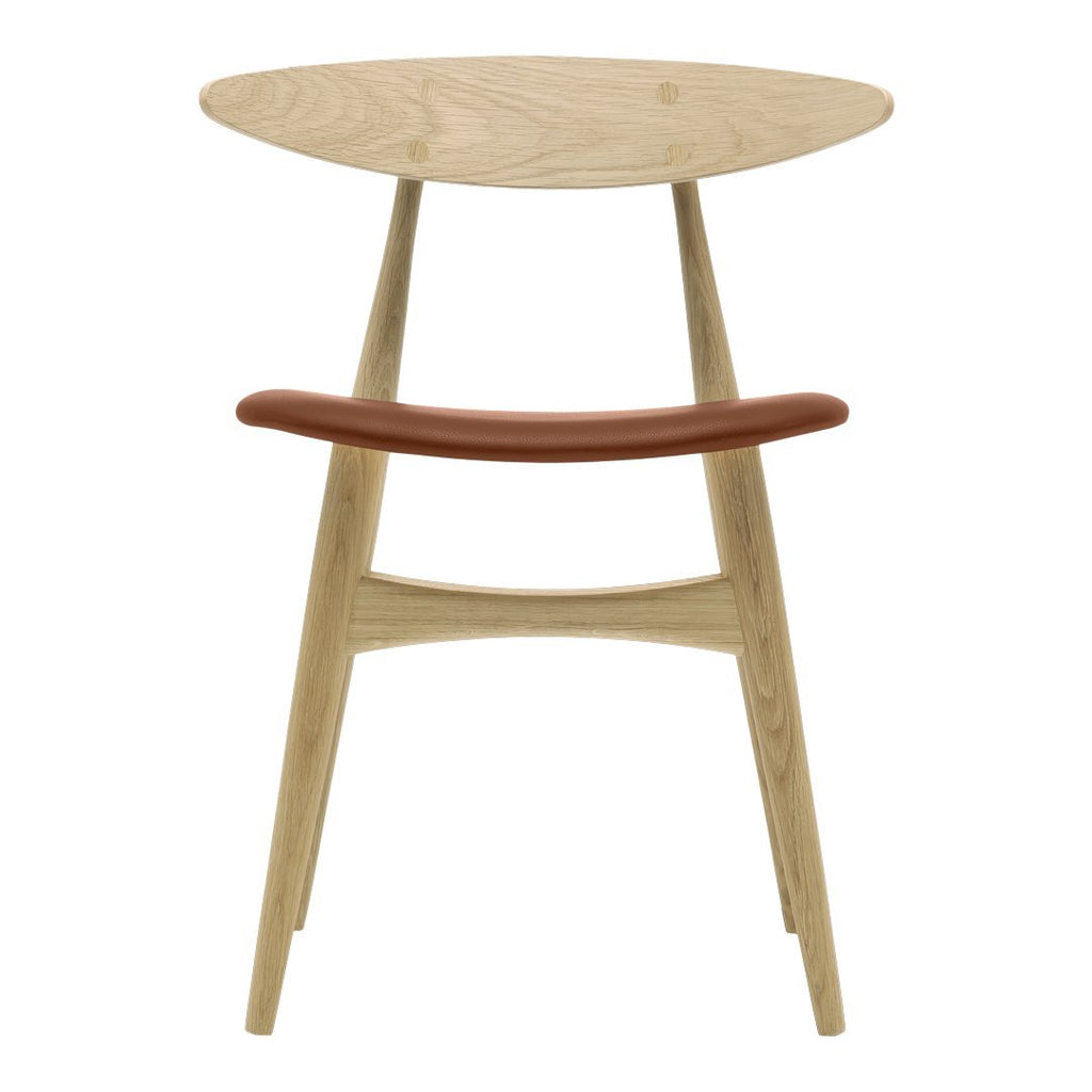 Sedia da pranzo danese Mid-Century in legno massello e impiallacciatura con riedizione del classico Wegner 1957 per la sala da pranzo