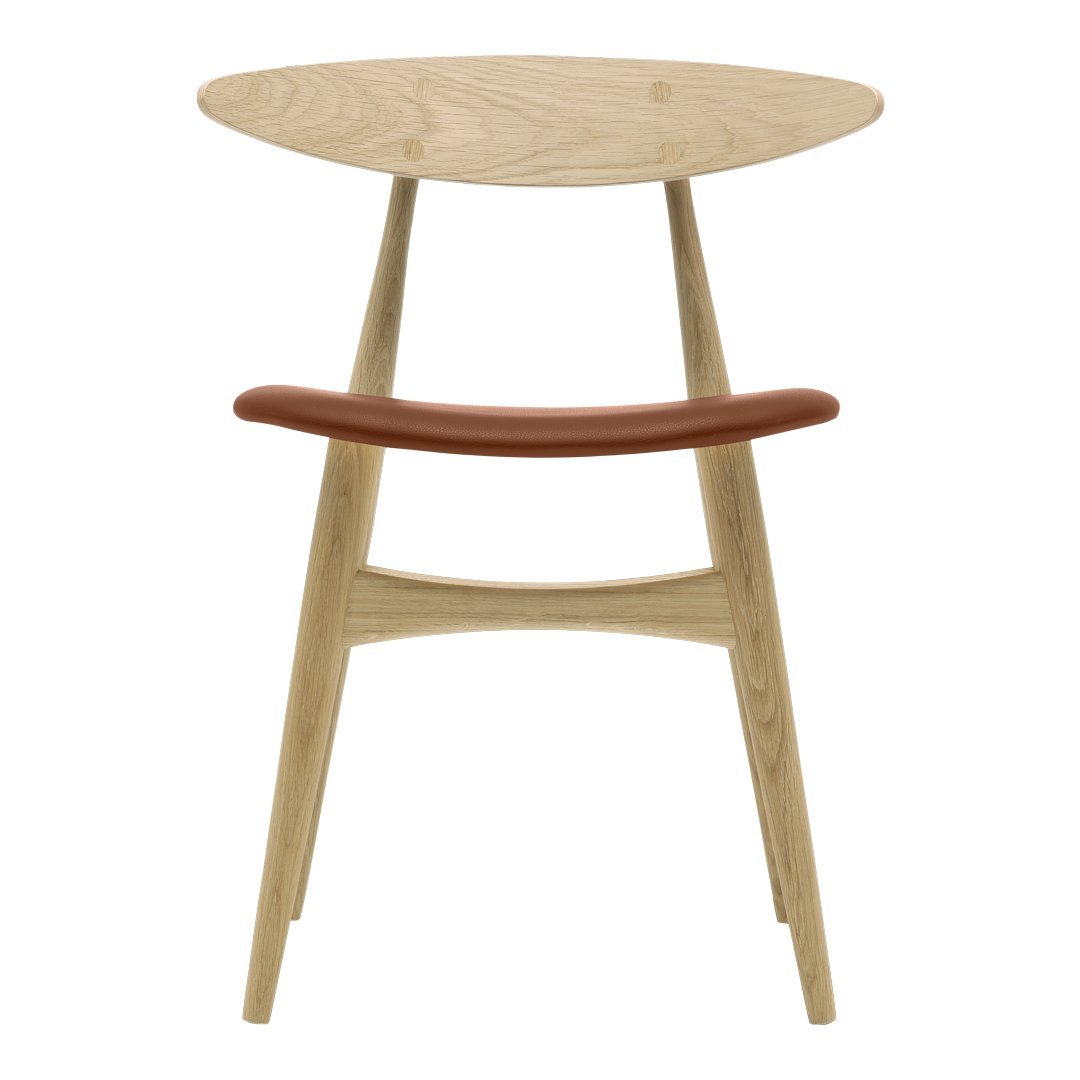 Sedia da pranzo danese Mid-Century in legno massello e impiallacciatura con riedizione del classico Wegner 1957 per la sala da pranzo
