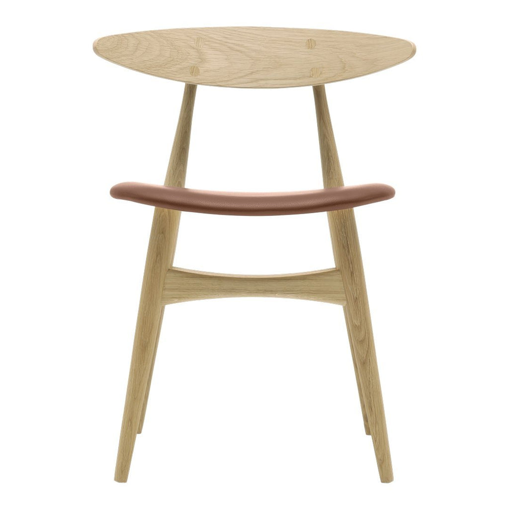 Sedia da pranzo danese Mid-Century in legno massello e impiallacciatura con riedizione del classico Wegner 1957 per la sala da pranzo