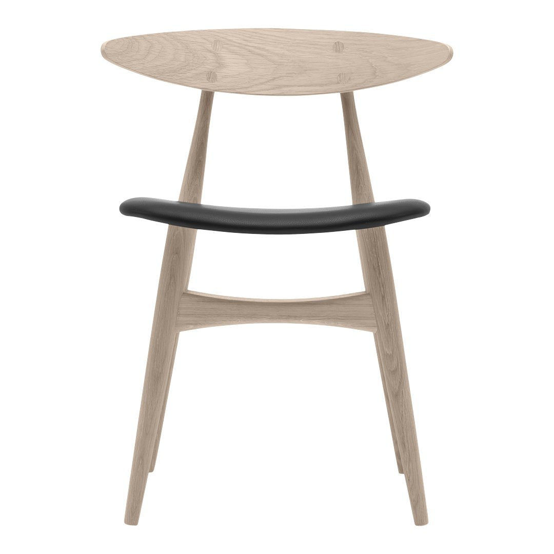 Sedia da pranzo danese Mid-Century in legno massello e impiallacciatura con riedizione del classico Wegner 1957 per la sala da pranzo