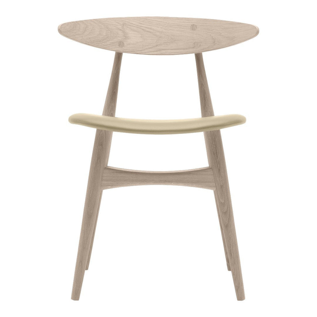 Sedia da pranzo danese Mid-Century in legno massello e impiallacciatura con riedizione del classico Wegner 1957 per la sala da pranzo