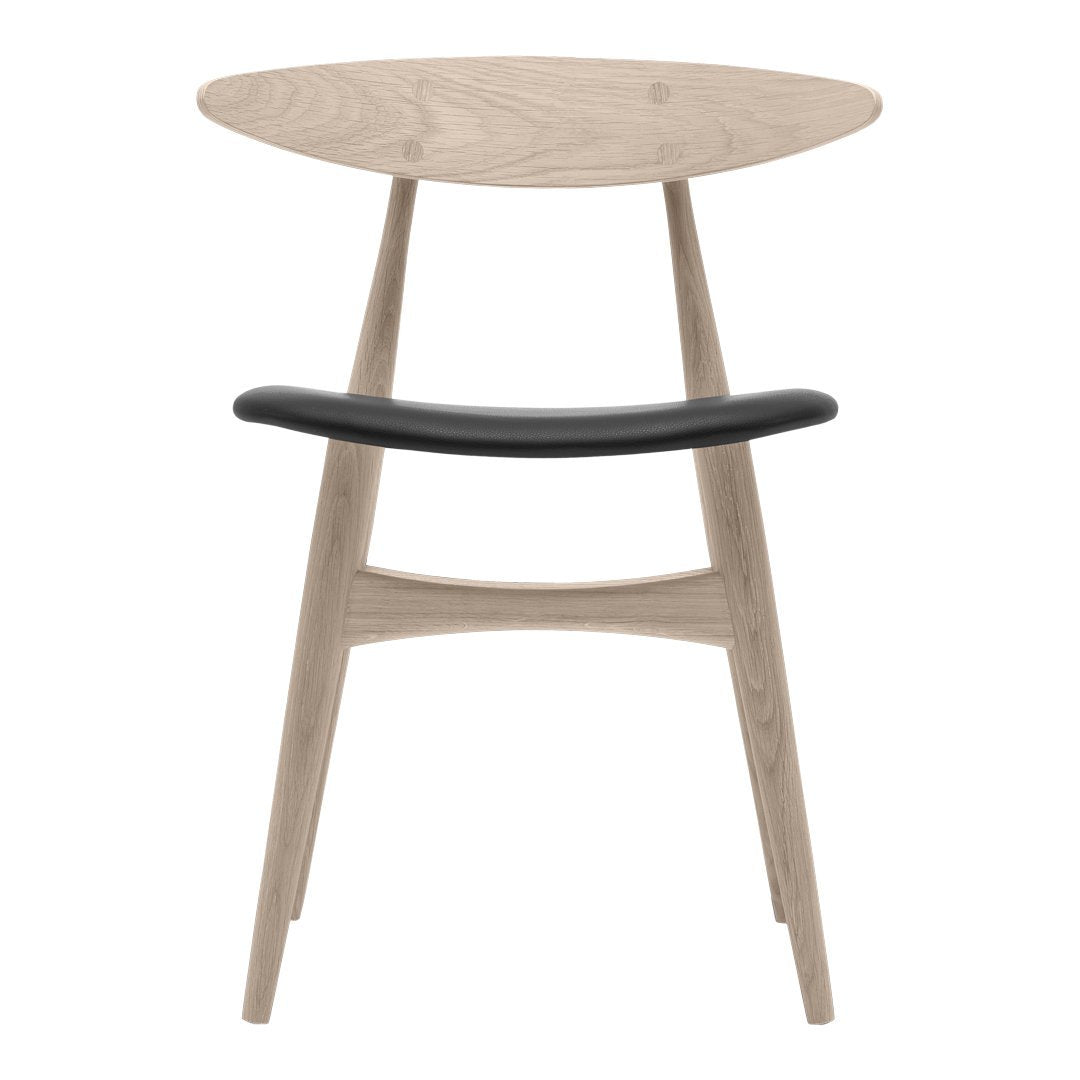 Sedia da pranzo danese Mid-Century in legno massello e impiallacciatura con riedizione del classico Wegner 1957 per la sala da pranzo