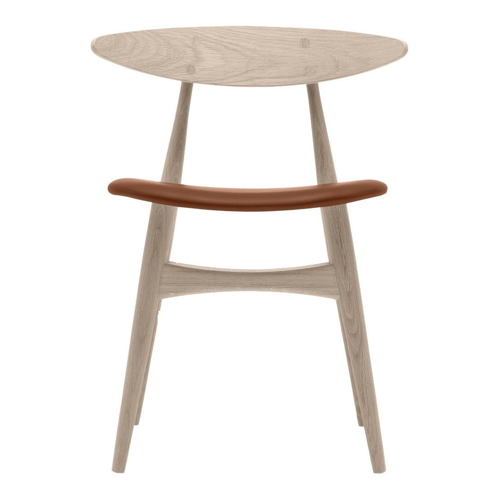 Sedia da pranzo danese Mid-Century in legno massello e impiallacciatura con riedizione del classico Wegner 1957 per la sala da pranzo