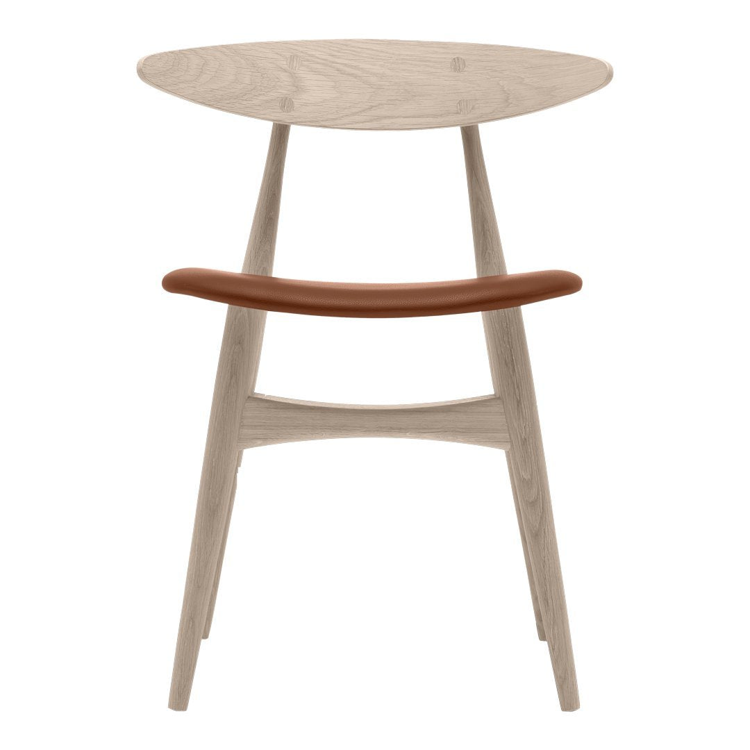 Sedia da pranzo danese Mid-Century in legno massello e impiallacciatura con riedizione del classico Wegner 1957 per la sala da pranzo
