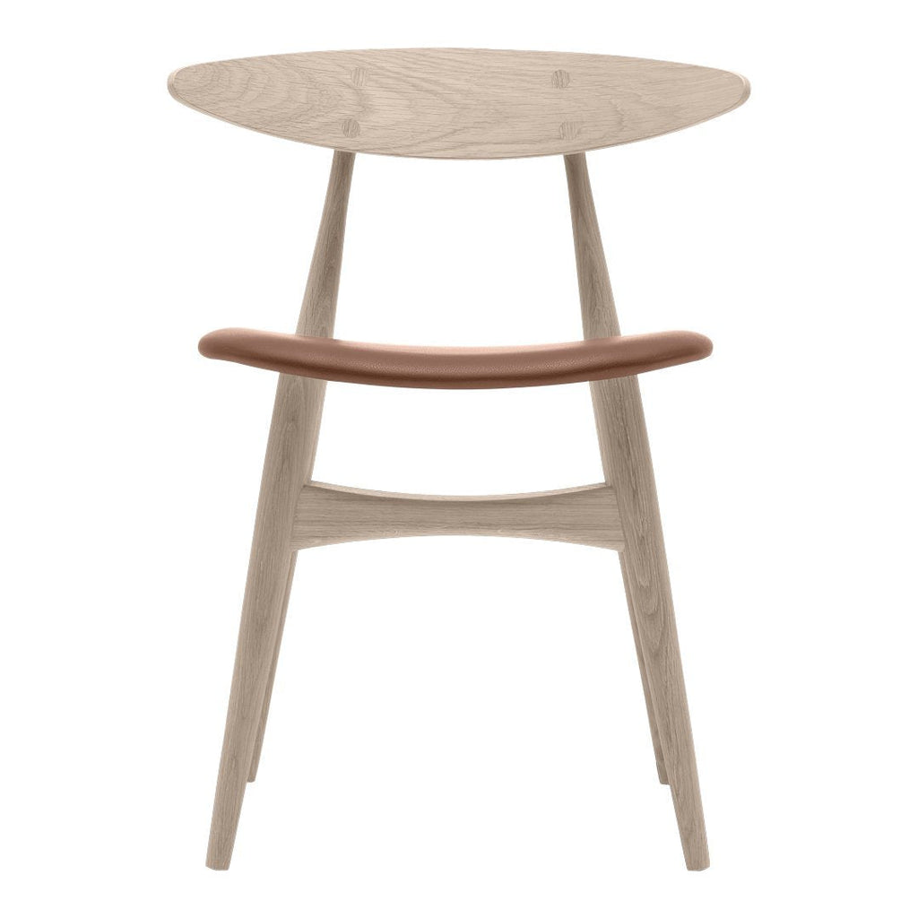 Sedia da pranzo danese Mid-Century in legno massello e impiallacciatura con riedizione del classico Wegner 1957 per la sala da pranzo