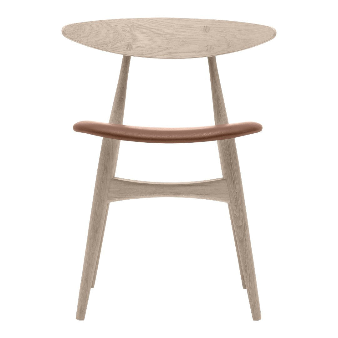 Sedia da pranzo danese Mid-Century in legno massello e impiallacciatura con riedizione del classico Wegner 1957 per la sala da pranzo