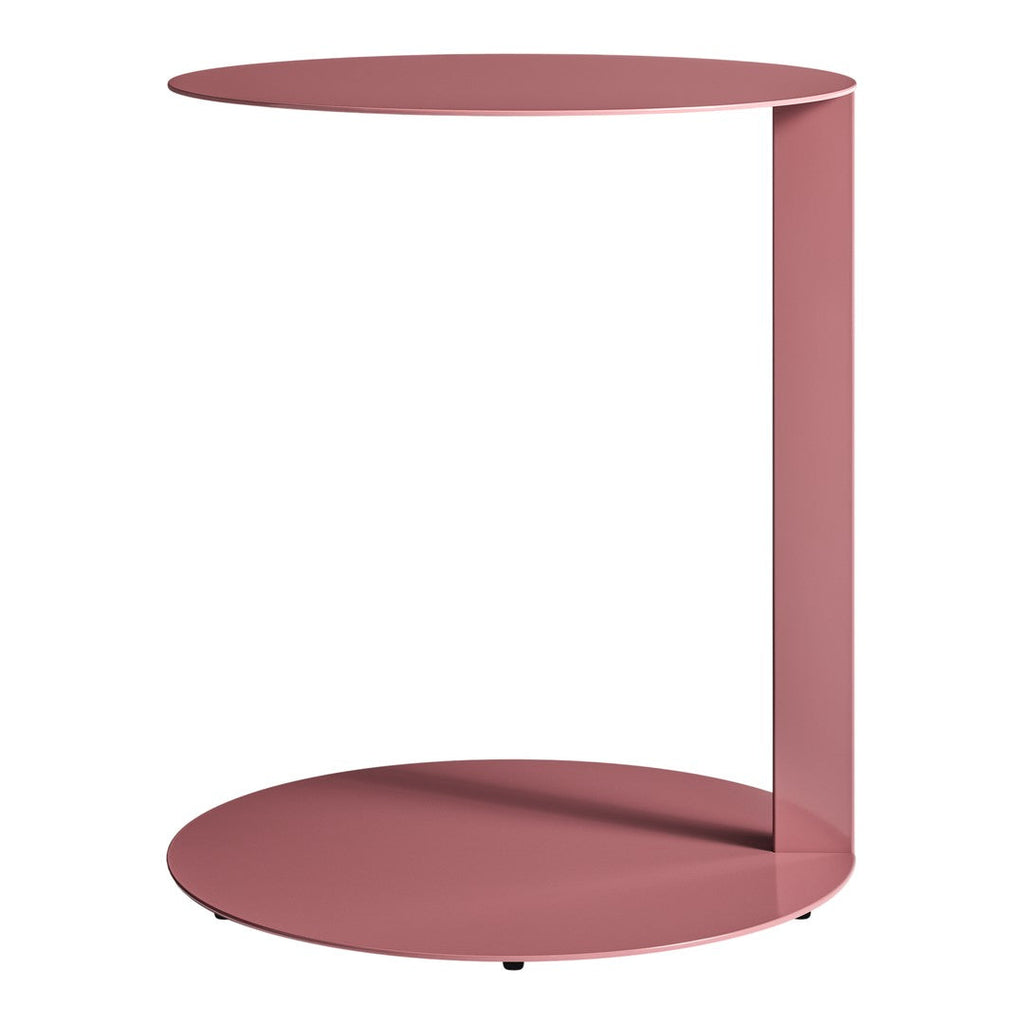 Tavolino Laterale a Sbalzo Moderno Minimalista in Acciaio Verniciato a Polvere con Piano Rotondo Fluttuante per Soggiorno e Camera da Letto