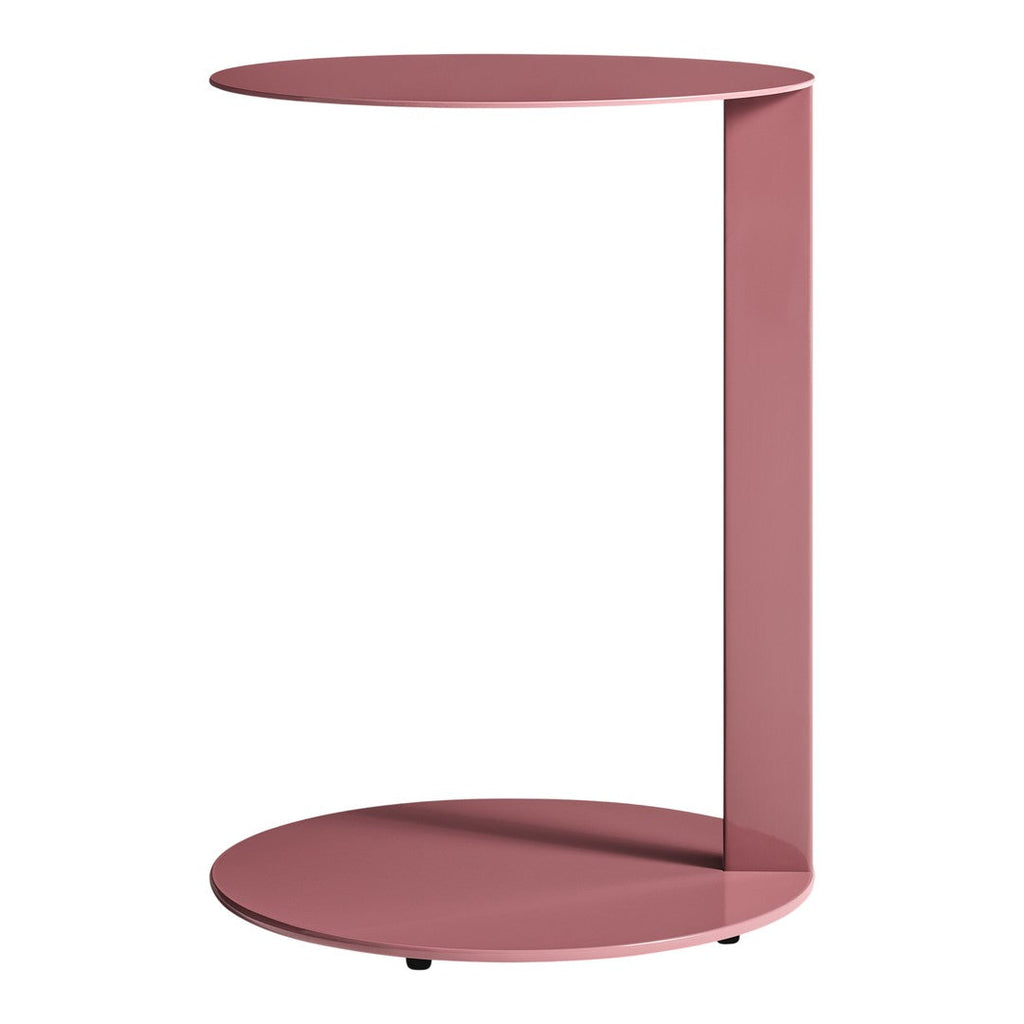 Tavolino Laterale a Sbalzo Moderno Minimalista in Acciaio Verniciato a Polvere con Piano Rotondo Fluttuante per Soggiorno e Camera da Letto