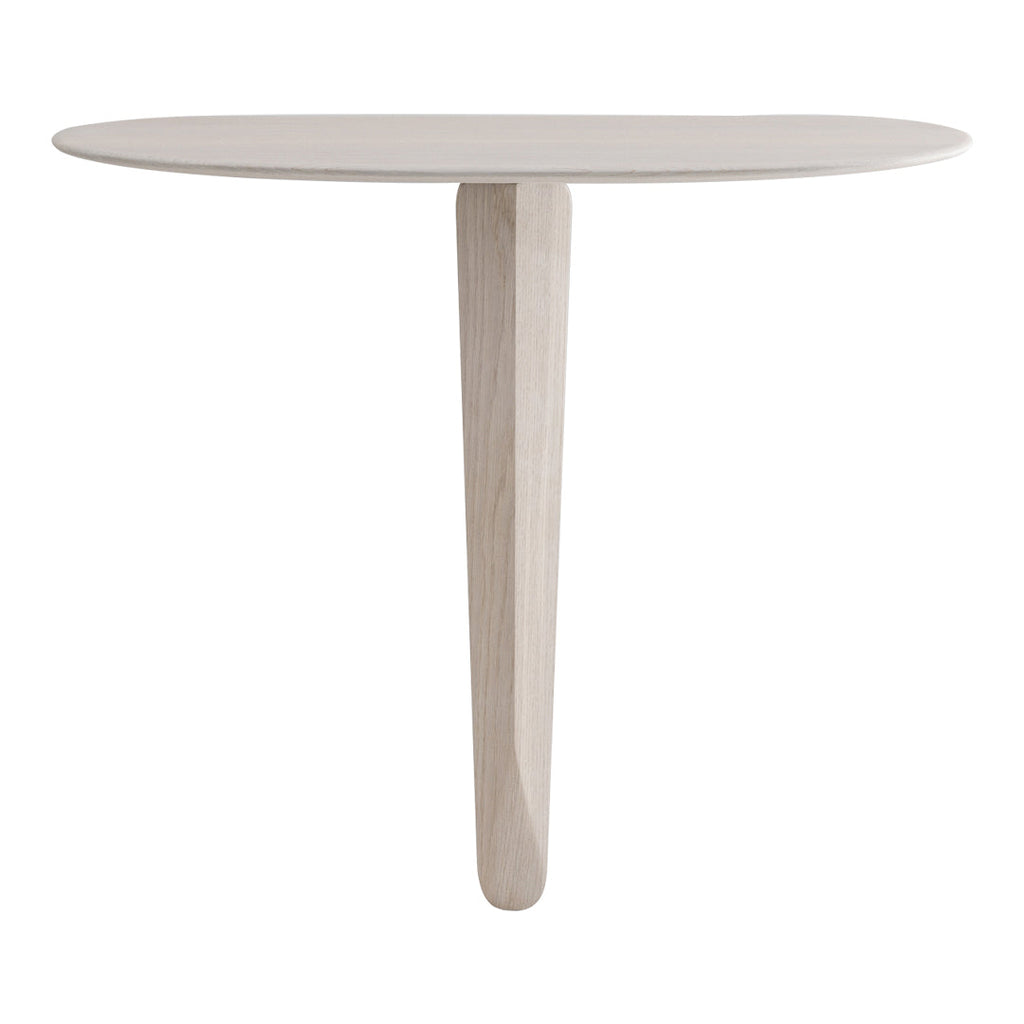 Consolle Minimalista Scultorea in Materiali Misti a Sbalzo con Piede Unico per Ingresso
