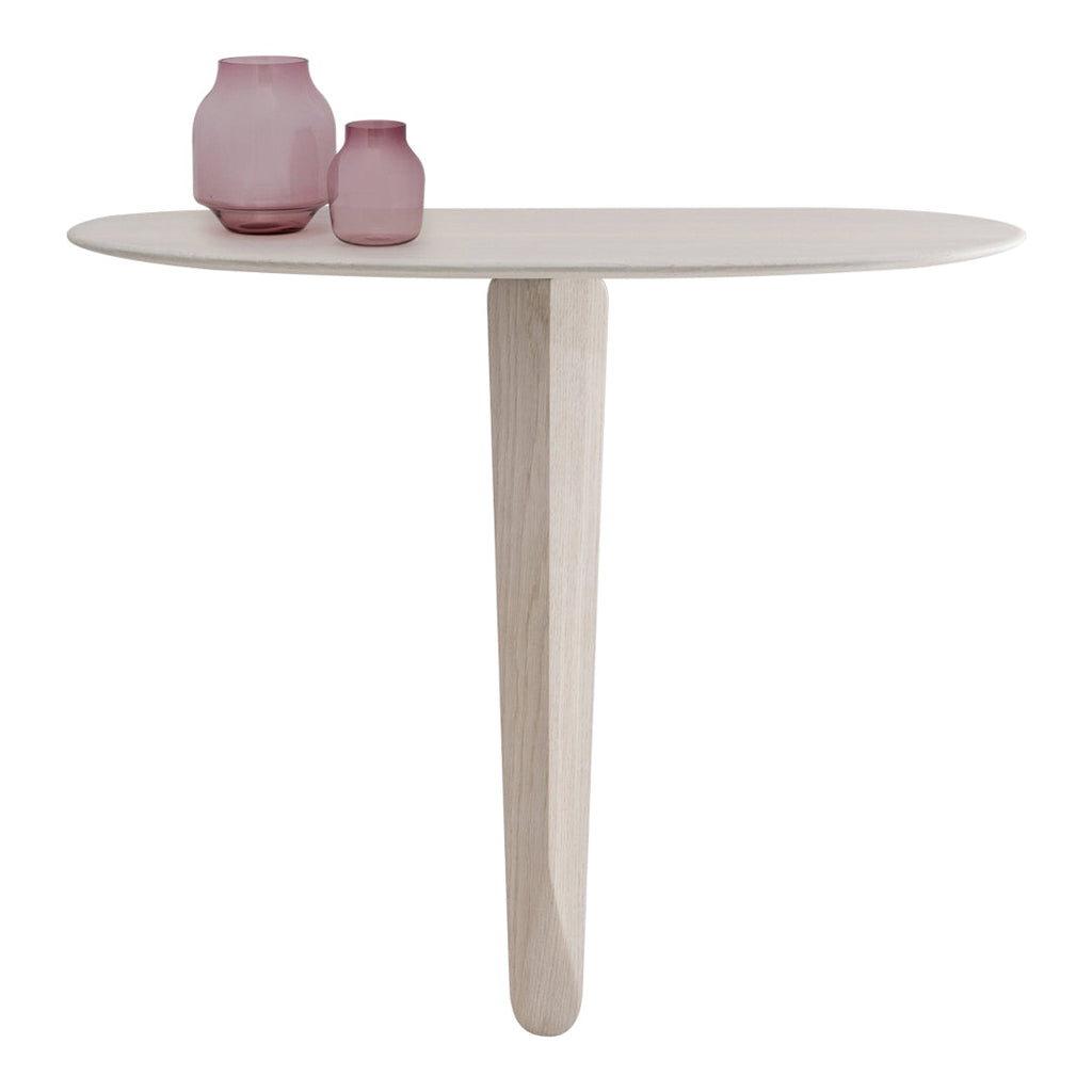 Consolle Minimalista Scultorea in Materiali Misti a Sbalzo con Piede Unico per Ingresso
