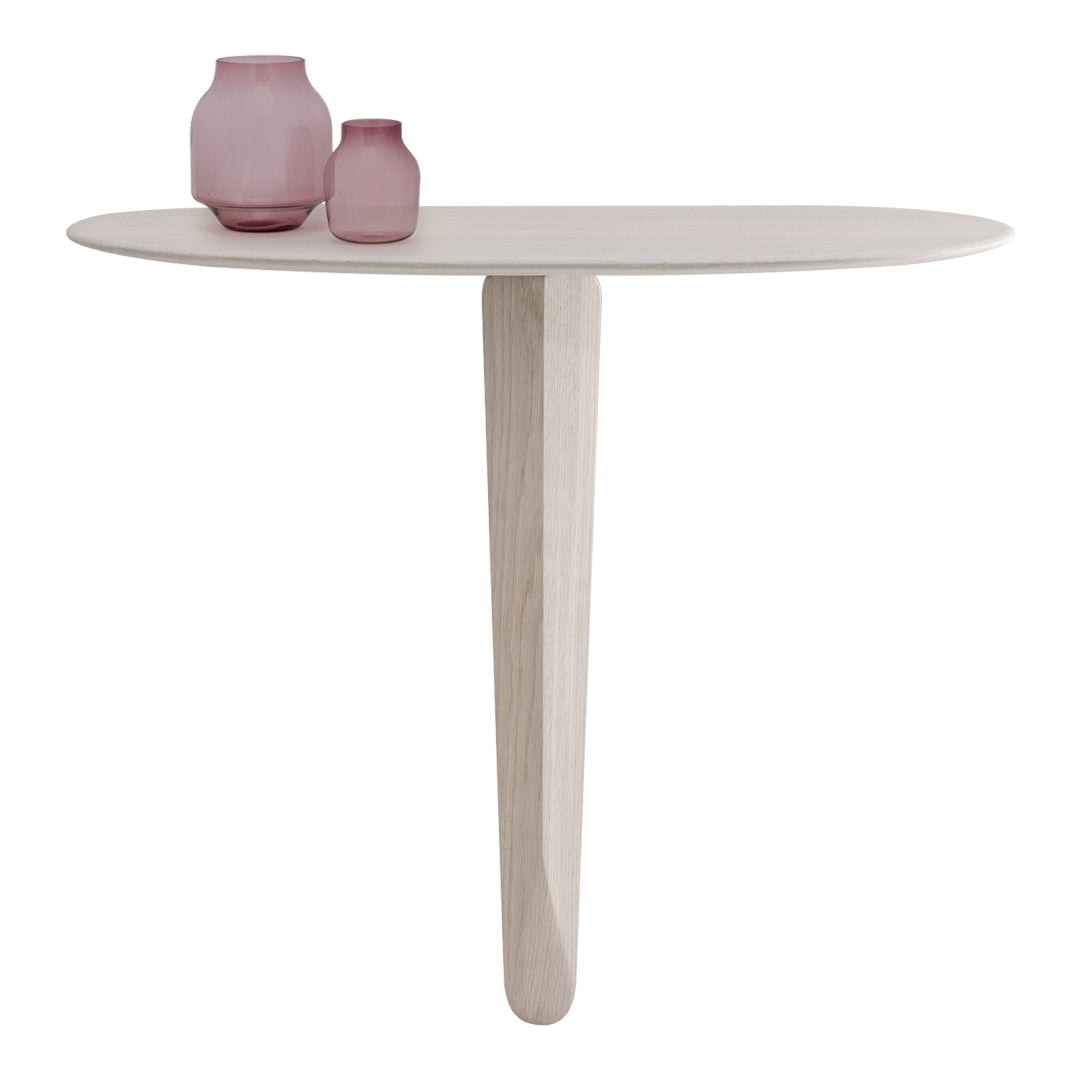 Consolle Minimalista Scultorea in Materiali Misti a Sbalzo con Piede Unico per Ingresso