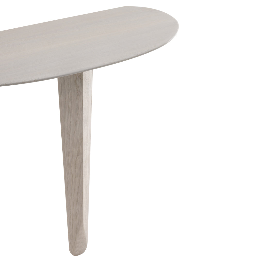 Consolle Minimalista Scultorea in Materiali Misti a Sbalzo con Piede Unico per Ingresso